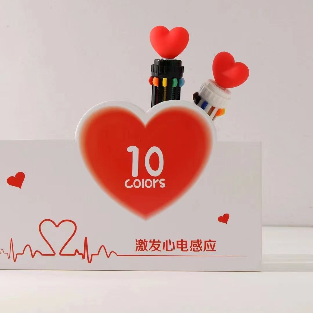 6/10 Colors Ballpoint Pen Cartoon Love 0.5mm Colorful Ink Gel Pens Silicone Kawaii Pens School Office Supplies Korean Stationery