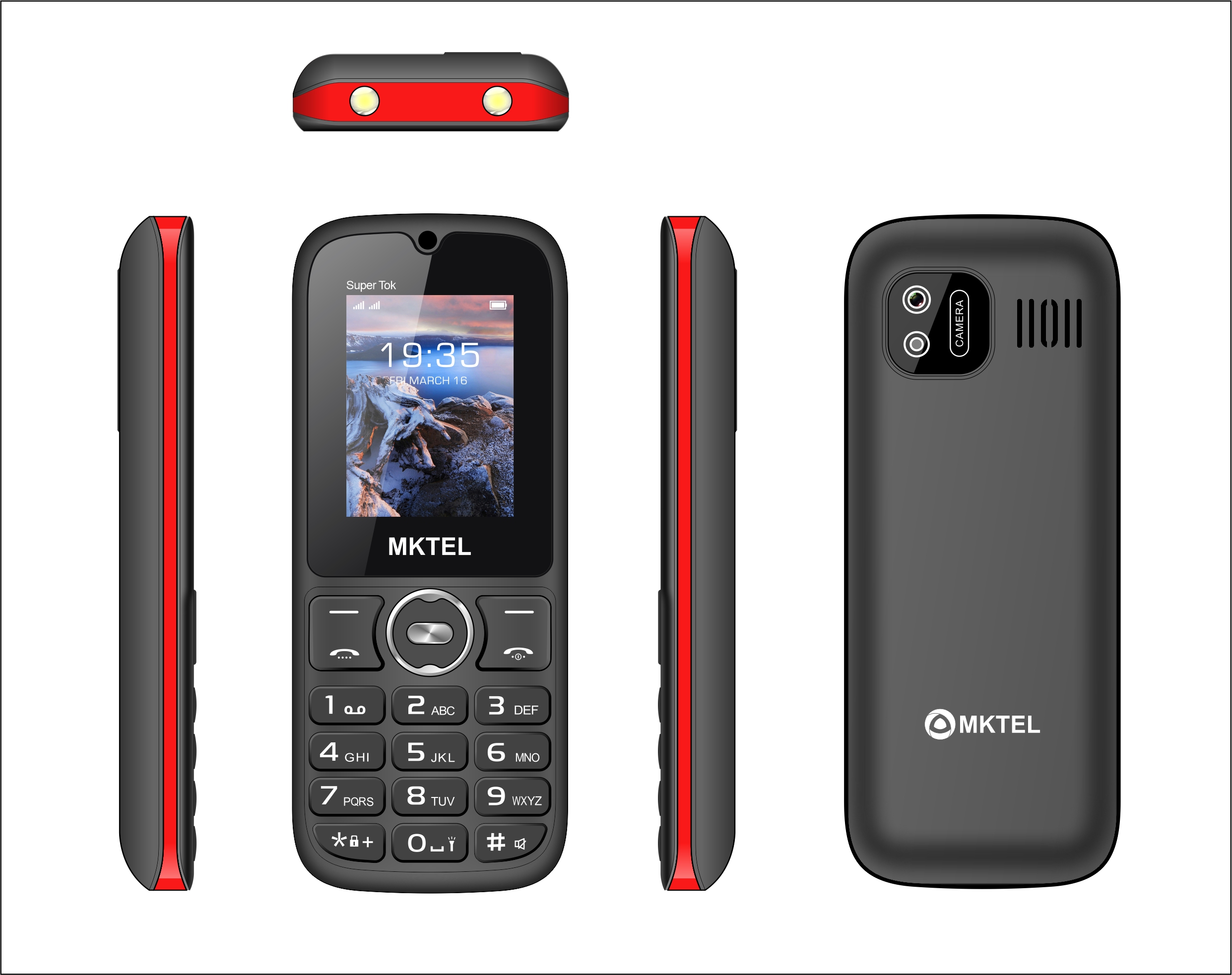 Mktel Super tok Merkmal Telefon 1.77 "-Anzeige, 800- mah-akku, Dual-sim-bereithalten,  mp3 mp4 fm Radios für senioren: Schwarz