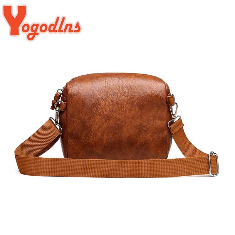 Yogodlns pu lær skulderveske kvinner liten firkantet veske multi-pocket messenger bag fritid shopping crossbody bag handba