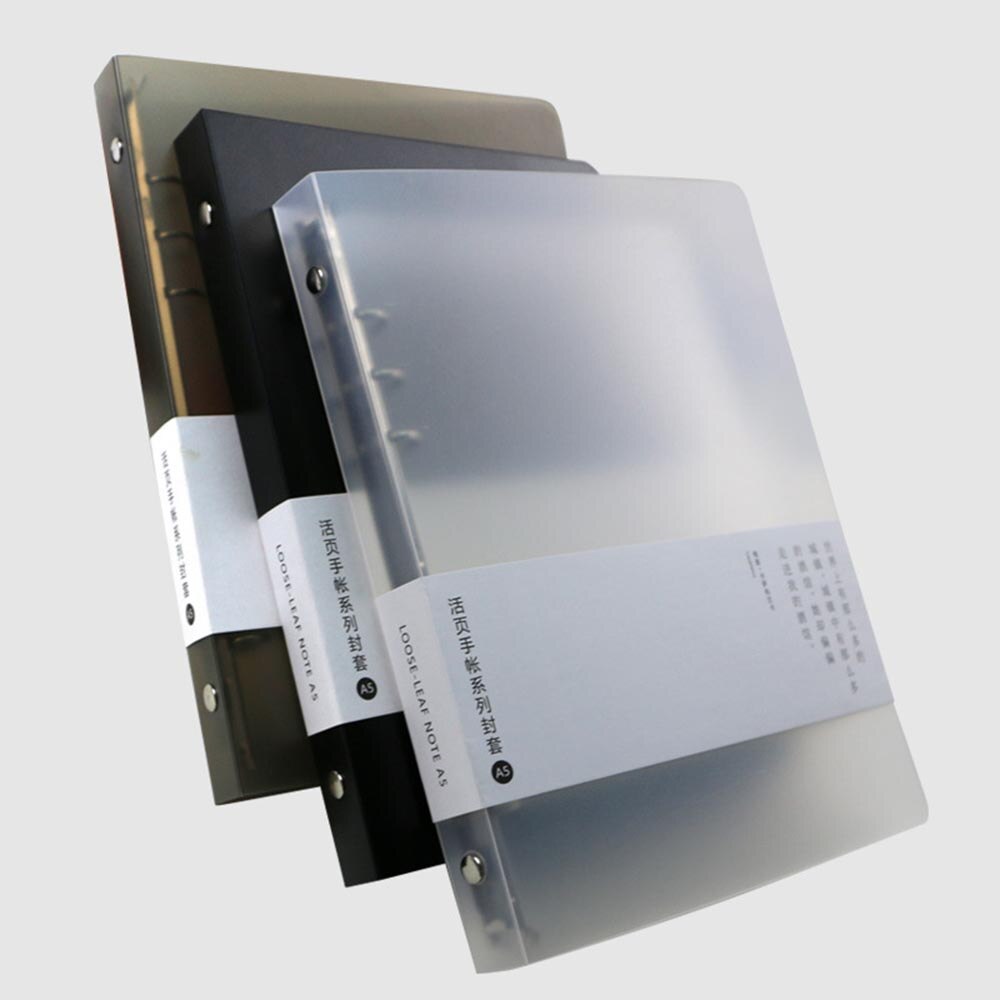A5 A6 PP 6 Holes Transparent Color Plastic Notebook Cover Case Loose Leaf Ring Binder Inner Pages Diary Planner Cover