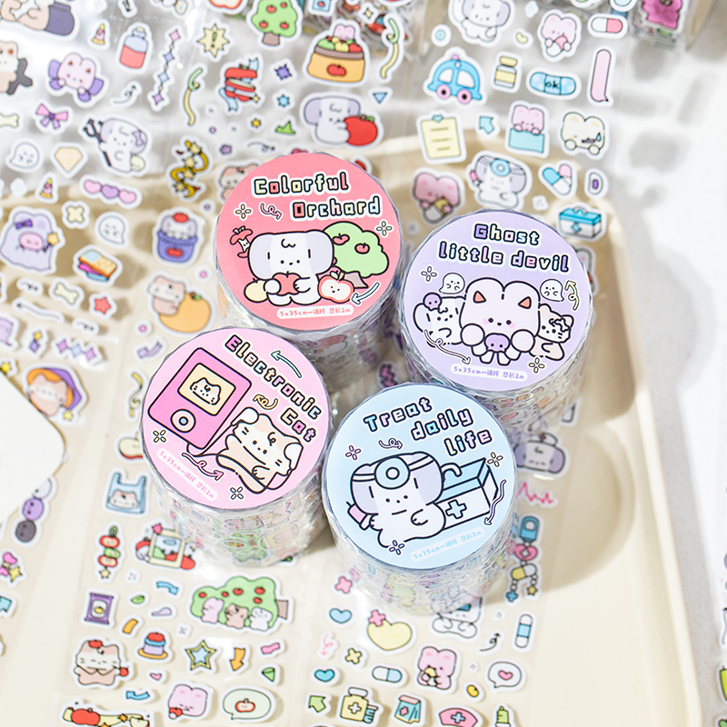 50mm * 2m pegatinas de dibujos animados cinta adhesiva decorativa DIY álbum de pegatinas diario hecho a mano suministros de álbum de recortes cintas adhesivas