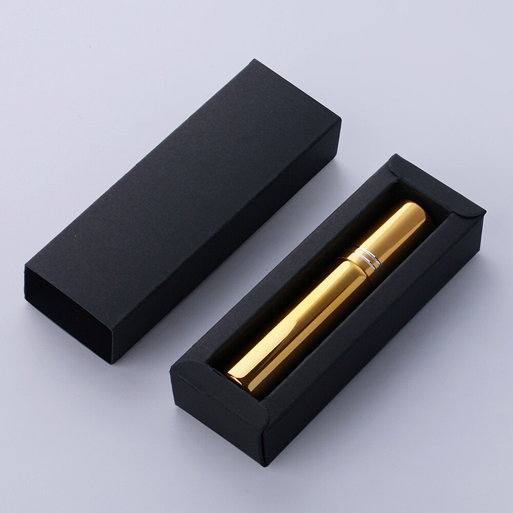 Parfum Fles 10Ml Met Verpakking Doos Goud Zilver Zwart Glazen Spuitfles Sample Clear Glazen Flesjes Draagbare Parfums Verstuiver