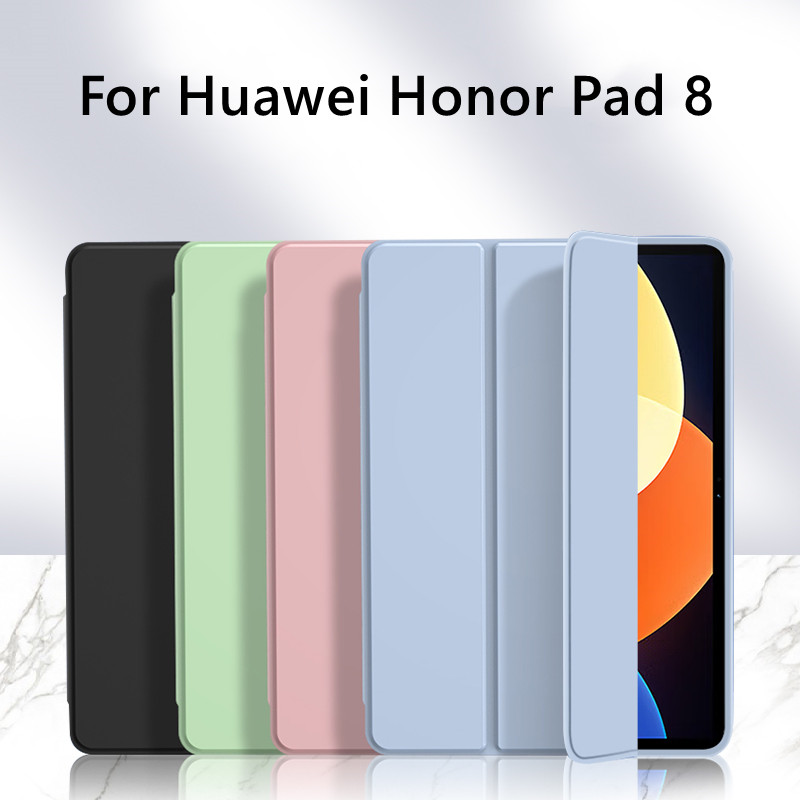 Pour Honor Pad 8 étui 12 pouces Tri-pliable en cuir PU souple Silicone support arrière coque de tablette pour Honor Pad 8 12 "2022 HEY-W09