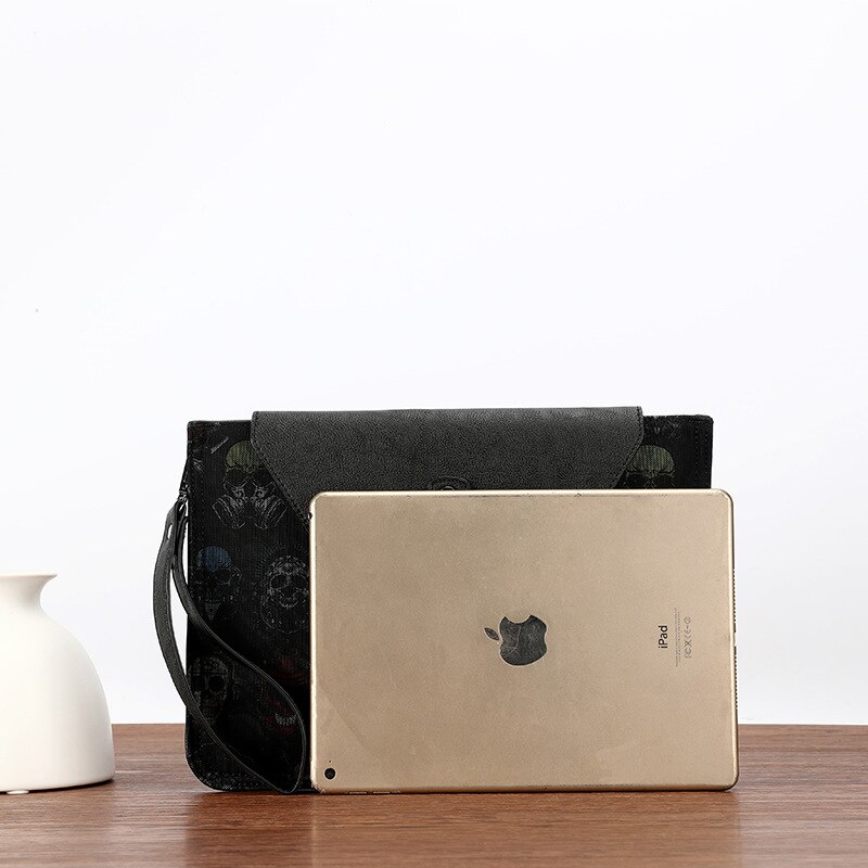 Koreaanse eenvoudige heren zakelijke envelop handtas retro dossiers pak casual heren tas leren laptop casual tas schoudertas