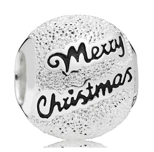 Echt 925 Sterling Zilveren Kralen Zwart Emaille Vrolijk Kerstfeest Charm Kralen Past Vrouwen Mode Armbanden En Ketting Diy Sieraden