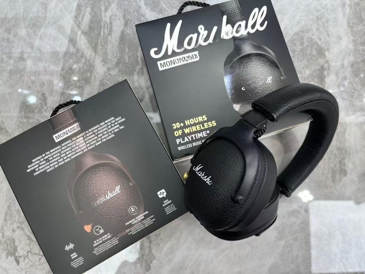 Geschikt voor Marshall MONITOR2-generatie op het hoofd gemonteerde bedrade draadloze Bluetooth-oortelefoons met zware bas Marshall: Black