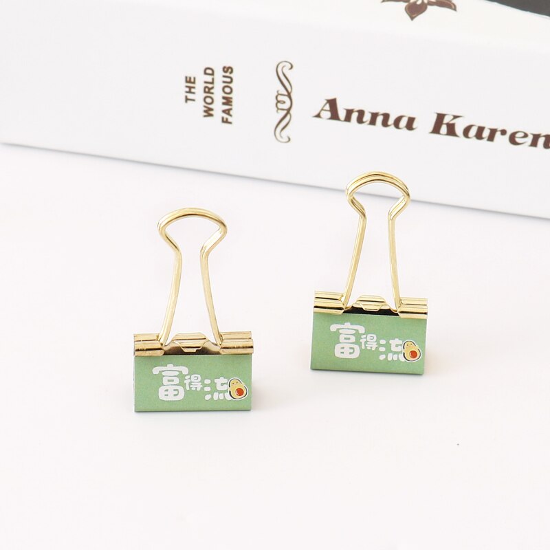 Tutu 6 stk /æske guld avocado sæson frugtbinderklemme metalbinderclips fotos billetter noter brev papirklip  h0327
