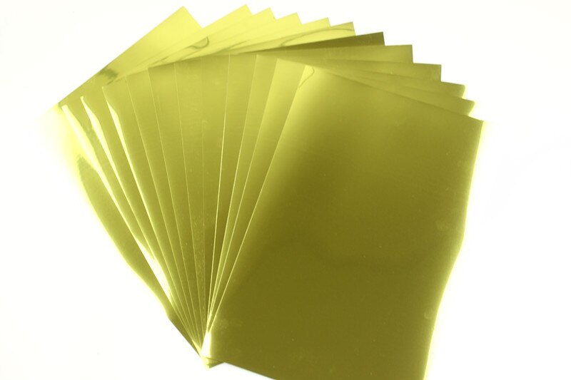 A4 size Golden/Silver PET Film Glossy/Silk/Sandy/Matt With Self Adhesive (10 pieces): Glossy Golden