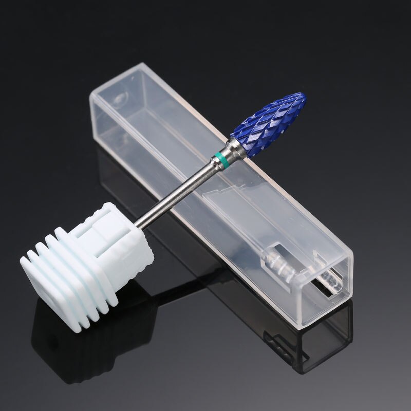 1 unidad de brocas de cerámica azul para uñas, fresas de bala eléctricas, cortador de fresa, dispositivo de máquina de manicura, accesorios de uñas, herramientas rotativas: NO1