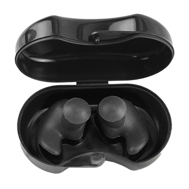 Swimming Ear Plugs Waterproof Reusable Silicone Ear Plugs For Swimmers Showering Bathing Swimming Accessories: Black Ear Plugs