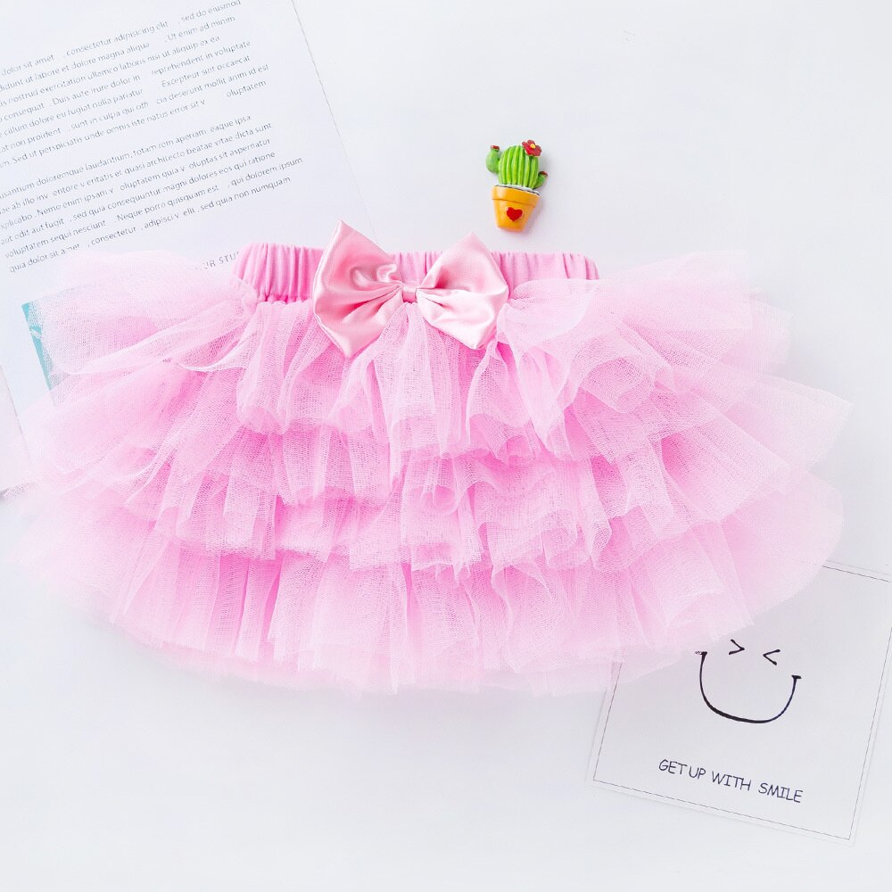 Gonna Tutu per ragazze di moda tinta unita fiocco soffici strati di torta gonne da balletto principessa matrimonio per bambini festa di compleanno gonne da ballo regalo