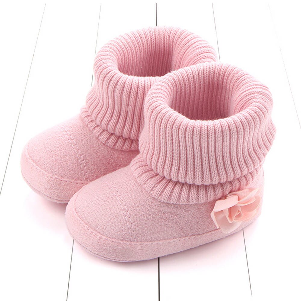 Autumn Winter Cute Girls Boots Solid Color Warm Comfortable Cotton Knitting Baby Kids Boots children's shoes