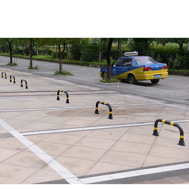 Gantry Lock removable bollard parking lot guide barrier yellow black steel traffic bollard and vehicle detector parking