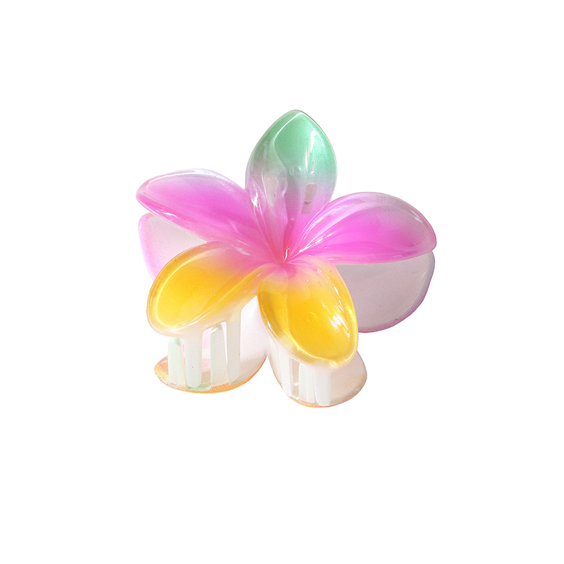 Pinza para el pelo con forma de flor para mujer y niña, pasadores de horquilla, soporte para cola de caballo, accesorios para la cabeza de playa, 8CM: Azul cielo