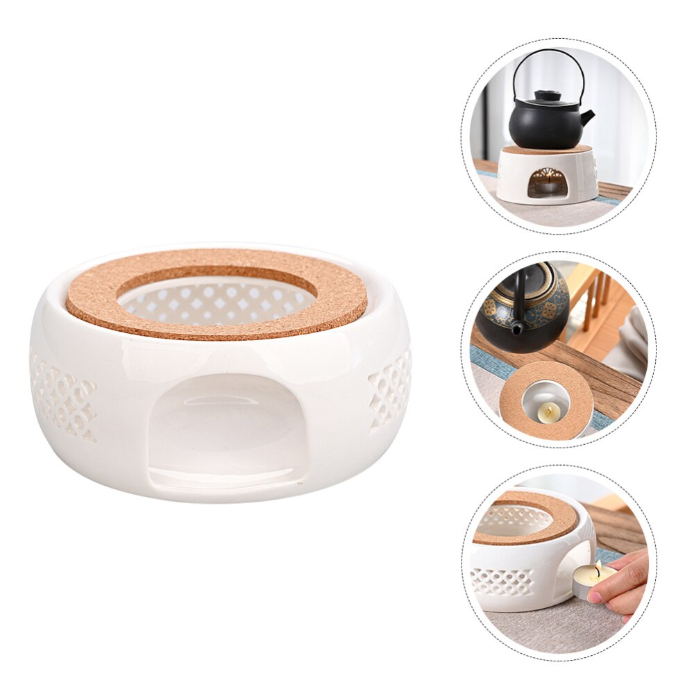 1pc Teapot Warmer Ceramic Tea Candle Holder Teapot Heating Base Pedestal