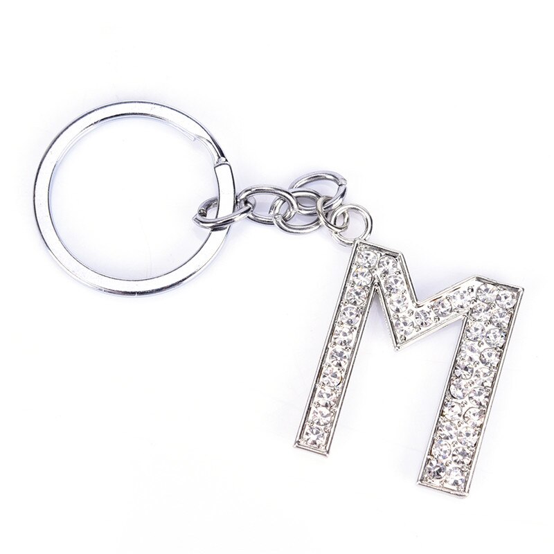 Crystal Rhinestone Alphabet Keyring Initial Letter Key Ring Chain Unisex Keychain 26 Letters