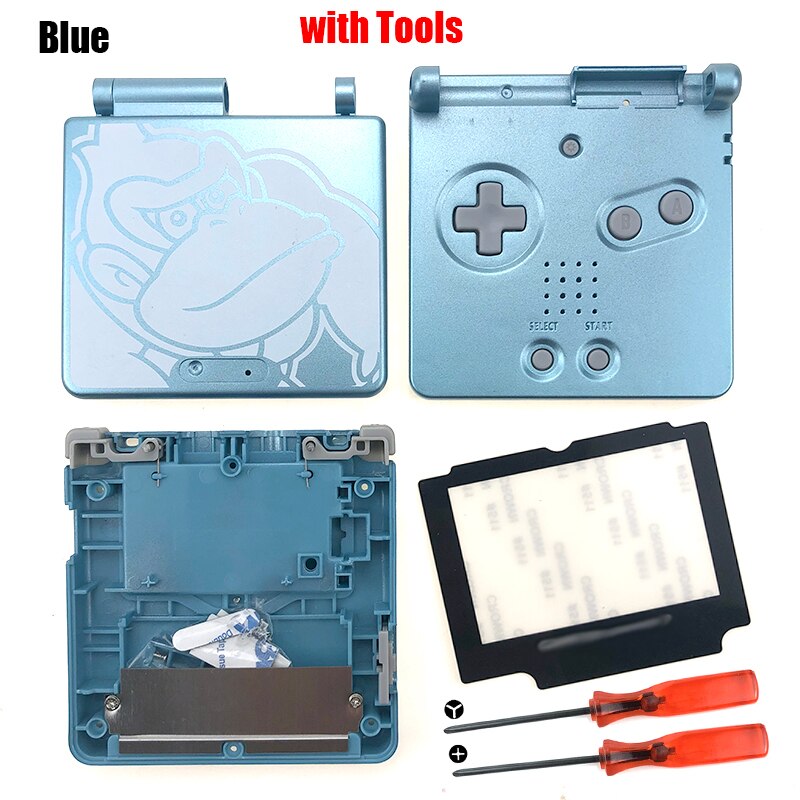 Cartoon Volle Gehäuse Shell-Ersatz Für Nintendo Gameboy Advance SP Für GBA SP Spielkonsole Abdeckung Fall: Blue Gorilla