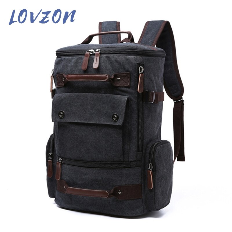 LOVZON Vintage Backpack Canvas Backpack School Bag Men's Travel Bags Large Capacity Backpack Laptop Backpack Bag