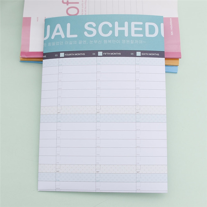 Kalender Boek Jaarlijkse Schema Agenda Plan Boek Planners School Kantoorbenodigdheden Tijdschema Leren Werken Plan Tafel Opmerking