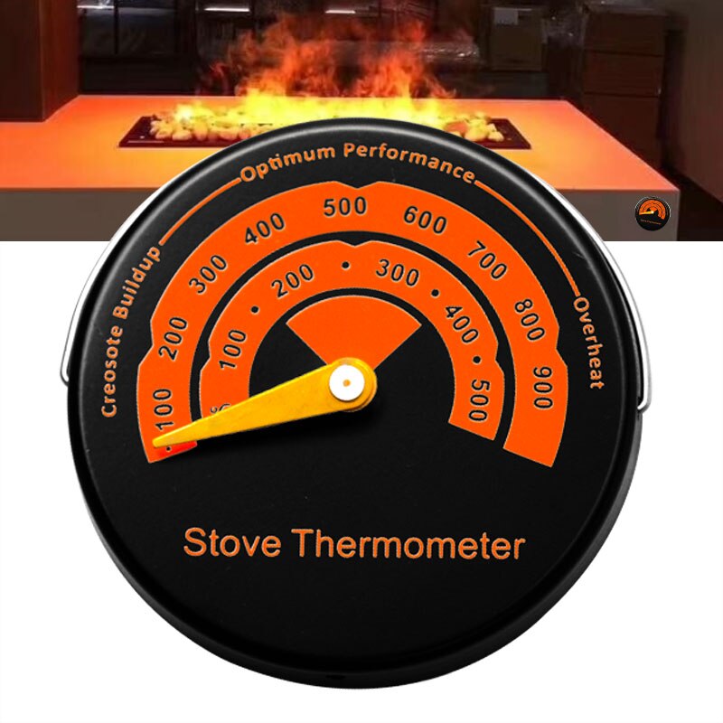 Haard Bimetaal Thermometer Voor Kachel Fan Log Hout Brander Ecofan Thuis Haard Ventilator Efficiënte Warmteverdeling Meter