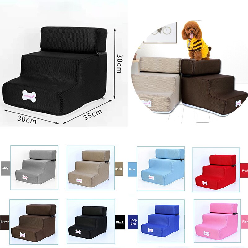 Casă pentru câini scară pentru câini pentru animale de companie scări 3 trepte pentru câine mic pisică pentru animale de companie scară rampă anti-alunecare detașabilă câini pat scară accesorii pentru animale de companie