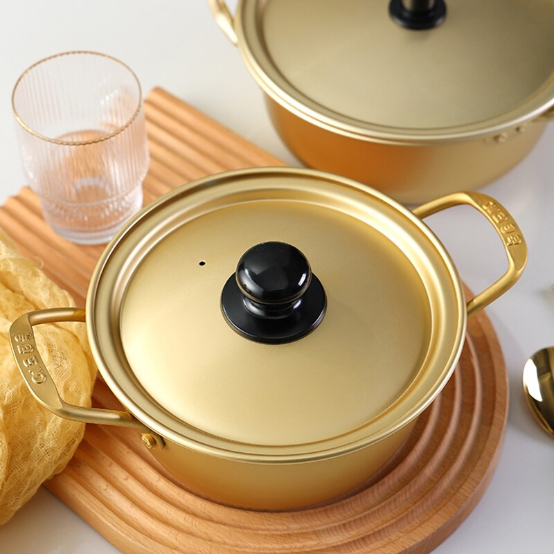 Gold Cooking Pots Fast Food Noodles Pot Soup Base Small Small Kitchen Saucepan Stockpot Utensils for Kitchen Cookware