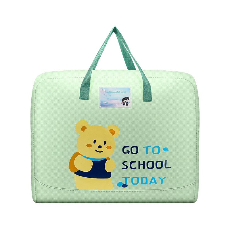 Sac de rangement de couette avec fermeture éclair, sac de rangement de couette de dessin animé avec fermeture éclair, organisateur de placard de chambre à coucher, vêtements Oxford imperméables pour enfants: green / 58x28x48cm