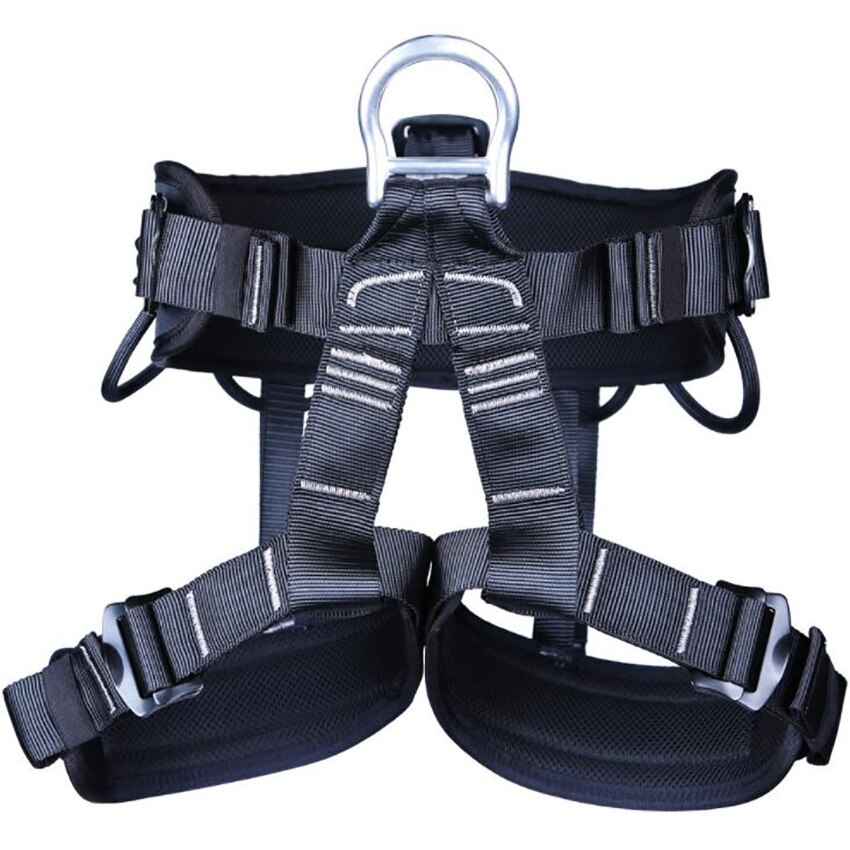 Klimmen Harness Outdoor Klimmen Harness Bescherm Taille Veiligheid Harnas Half Body Harnas Voor Bergbeklimmen Fire Rescue: Black