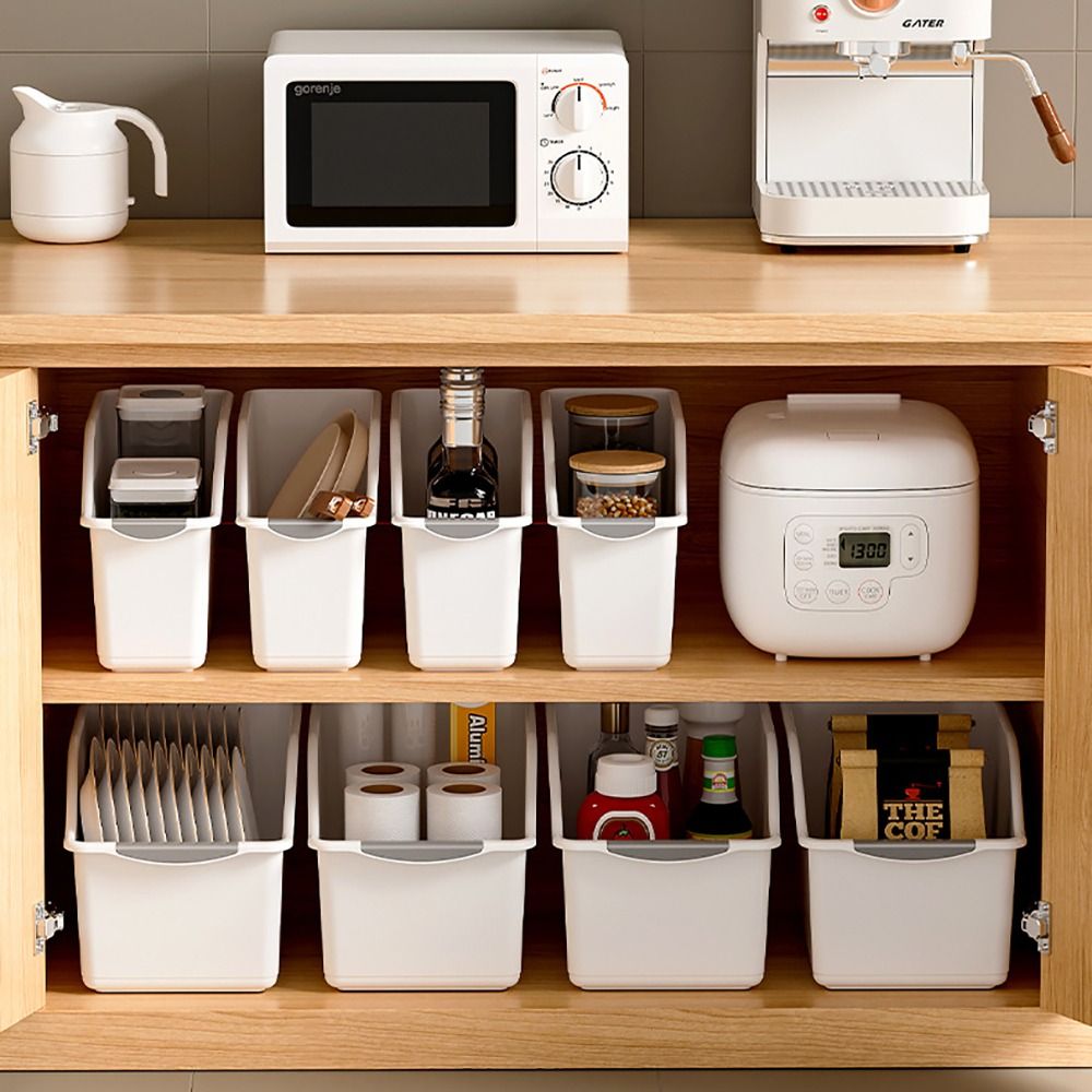 Plast oppbevaringsboks skuffstil multifunksjonell snacks krydderkurv med bunntrinse diverse sorteringskurv