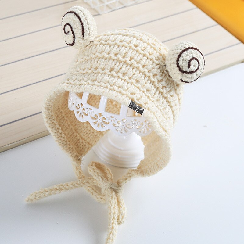 Snail Hat Beanies Knitted Winter Hat Solid Hip-hop Skullies Knitted Hat Cap Costume Accessory Warm Winter Lovely Christmas: Beige