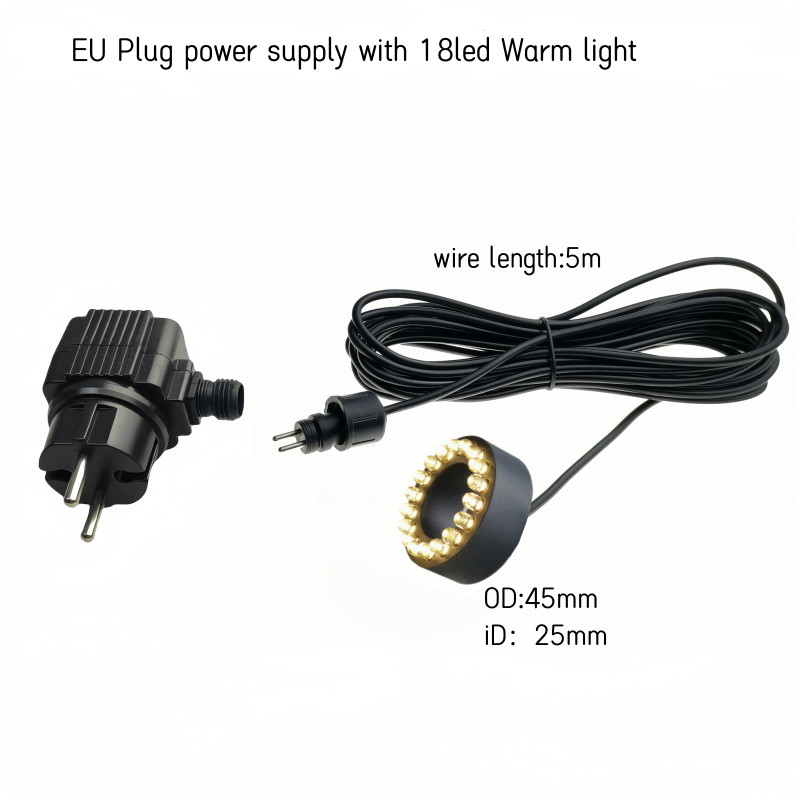 12V 24LED light ring Underwater Color Changing Submersible Fountain Light for Garden Yard Aquarium Pond: green / EU Plug