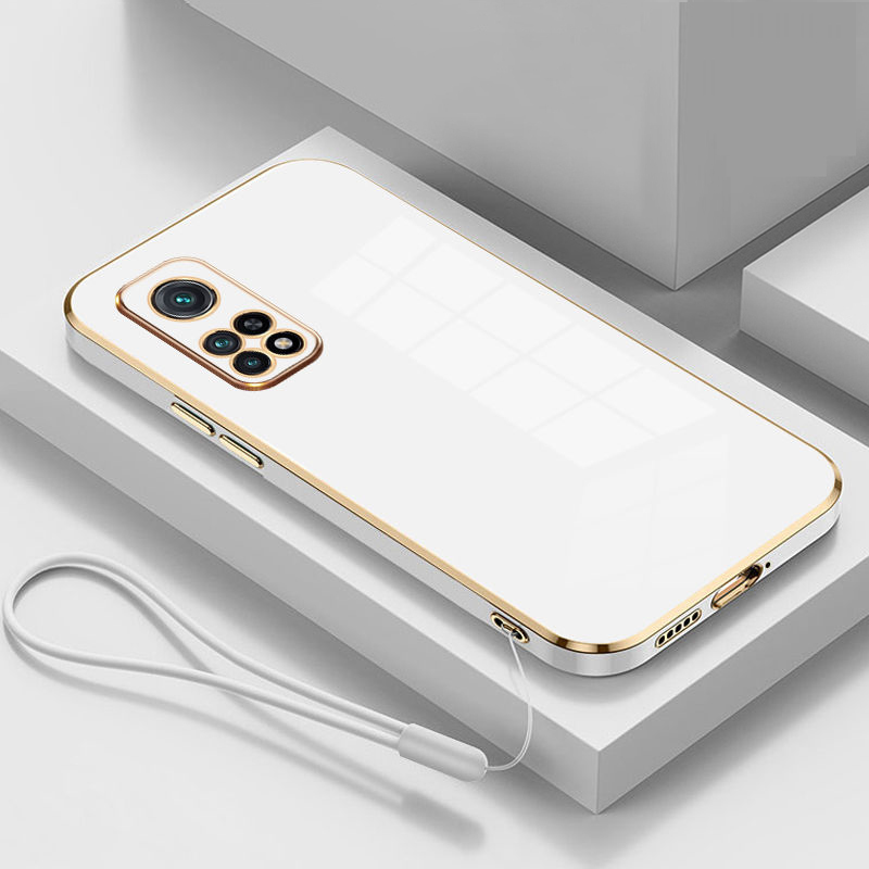 For Xiaomi 10T Case Xiaomi Mi 10T Pro 5G Phone Case M2007J3SG M2007J3SY M2007J17C Luxury Square Plating Shockproof Back Cover: aluminum / Beige