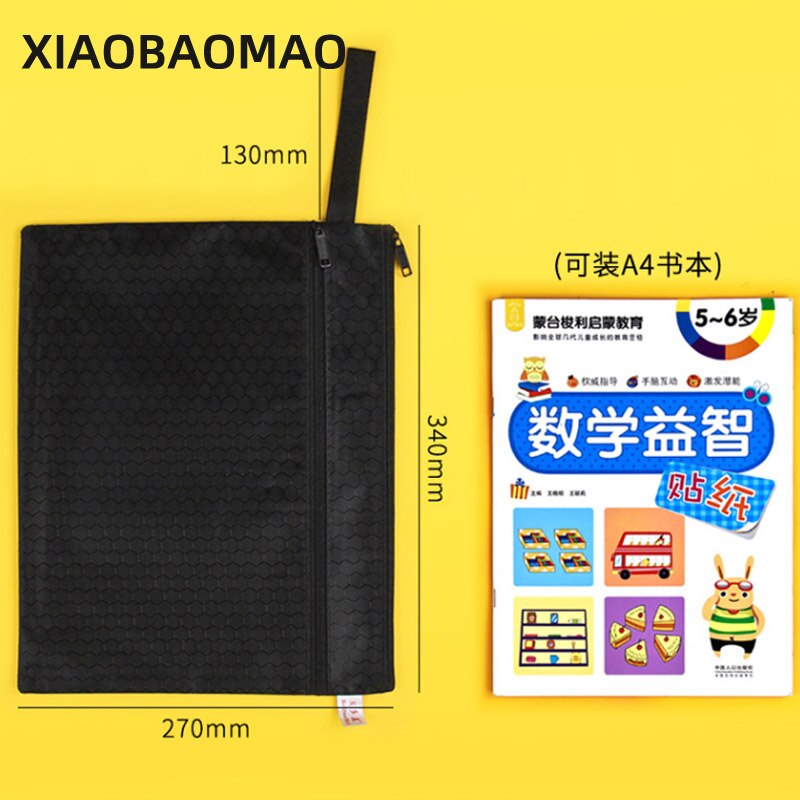 A4 Canvas File Folder Bag Men Portable Office Supplies Organizer Bags Double Layer Portable School Document Supplies