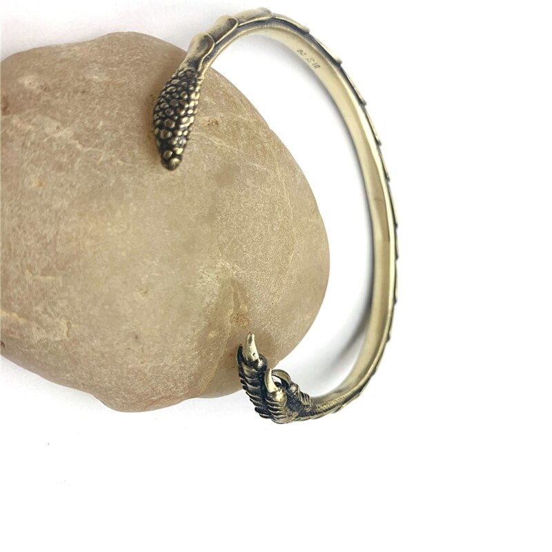 Eagle Claw Bangle Pure Brass Antique Craft Retro Copper Cuff Bracelet for Women Wristband Jewelry Trendy Men Bangles