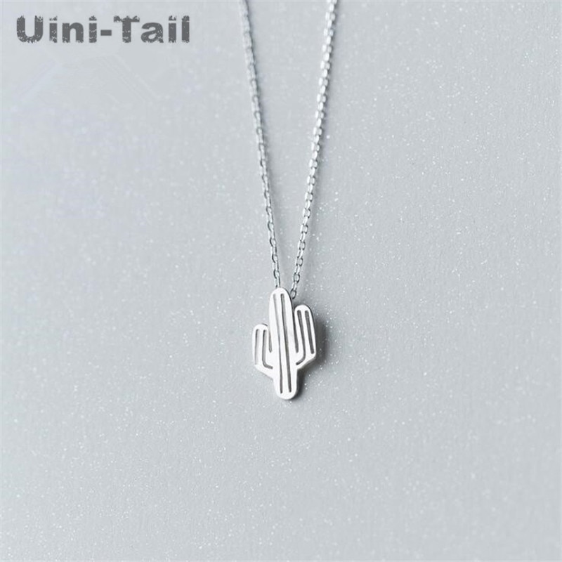 Uini-Tail 925 sterling silver hollow cactus necklace Korea simple trend sweet girl jewelry GN730