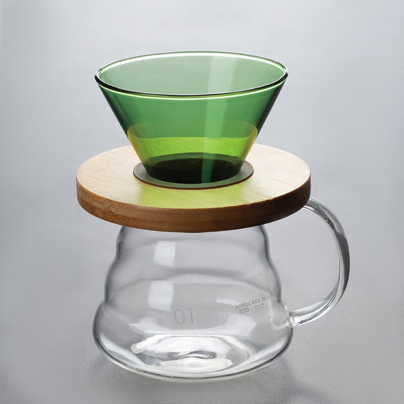 Imellow Glass Coffee Filter v60 Glass Hand Drip Filter Heat-Resistant Coffee Brewing Filter Cup Espresso Coffee Kitchen Tools