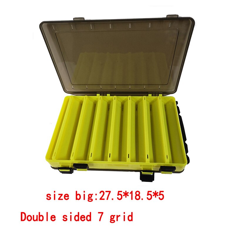 Large-capacity Fishing Tackle Box Double-decker Sub-bait Box Portable Bait Fishing Gear Storage Box: size-big yellow