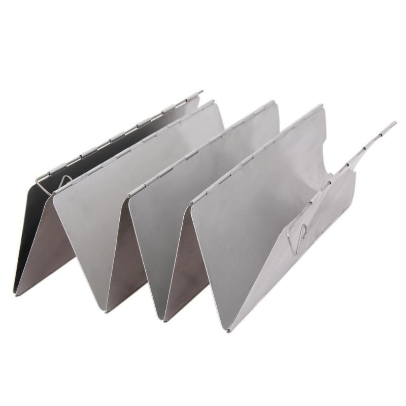 8 Platen Opvouwbaar Kachel Voorruit Outdoor Koken Bbq Gasfornuis Aluminium Wind Screen Shield Camping Windscherm Apparatuur