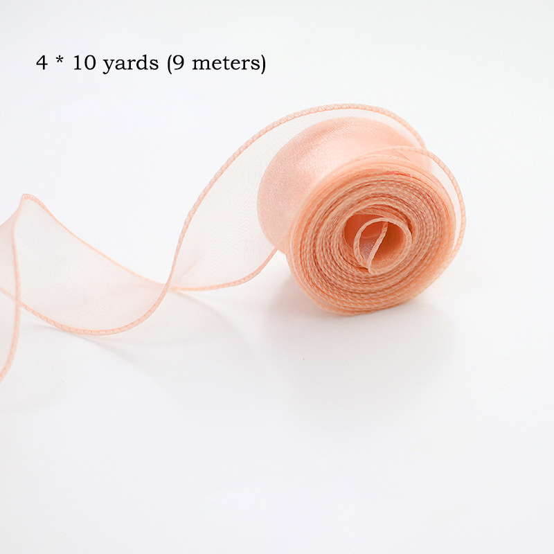 10Yards/Roll Chiffon Silk Ribbon Organza Satin For DIY Craft Wrapping Decoration Wedding Bouquets Wreath Sewing Supplies: antique silver