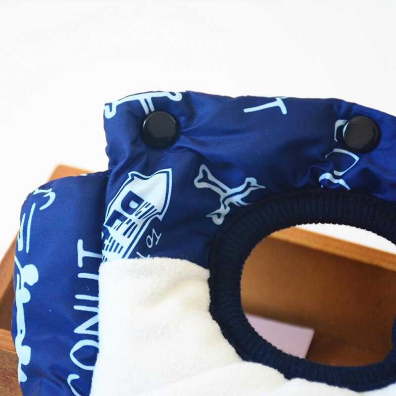 Mascota Otoño Invierno ropa perro Casual hueso impreso algodón chaleco cachorro cálido abajo Parkas monos para perro pequeño y mediano
