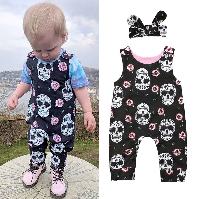 2 Stuks Halloween Pasgeboren Baby Jongens Meisjes Romper Jumpsuit Hoofdband Outfits Kleding