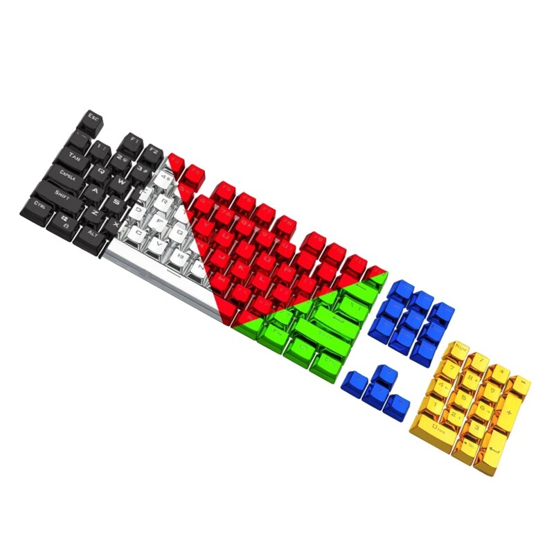 12 Mechanical Keyboard PBT Electroplated Metal Texture Cruciform Keycaps