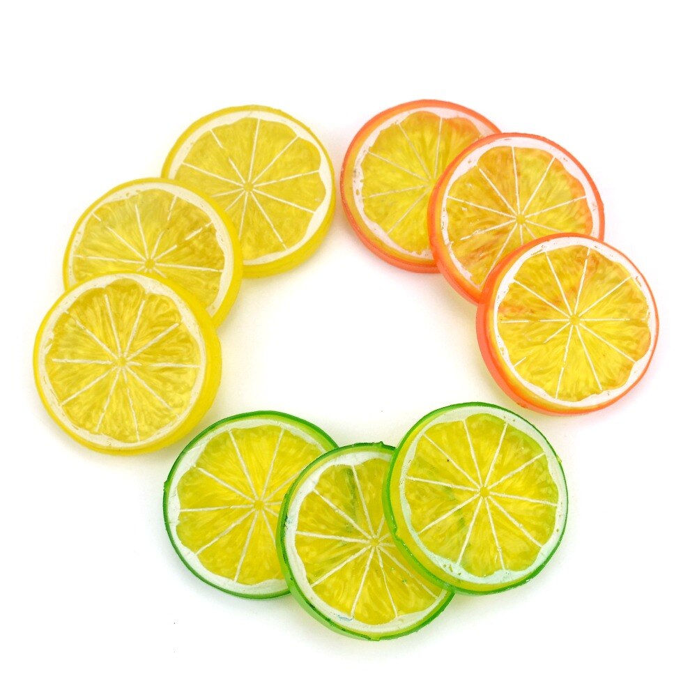 Mini hoja de plástico Artificial para Limón, decoración de frutas de plástico decorativas, para bodas, Navidad, familia, 6 uds.