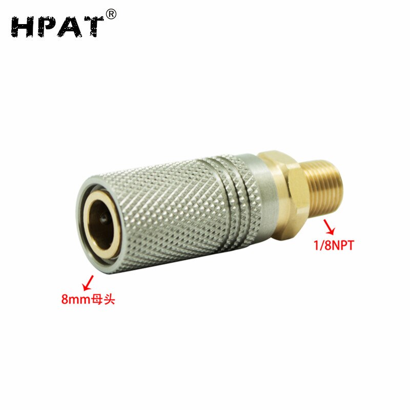 HPAT-acoplador rápido de enchufe 1/8NPT 1/8BSPP M10 * 1 rosca, estándar US C02 HPA, 2 unids/lote E: 1-8NPT