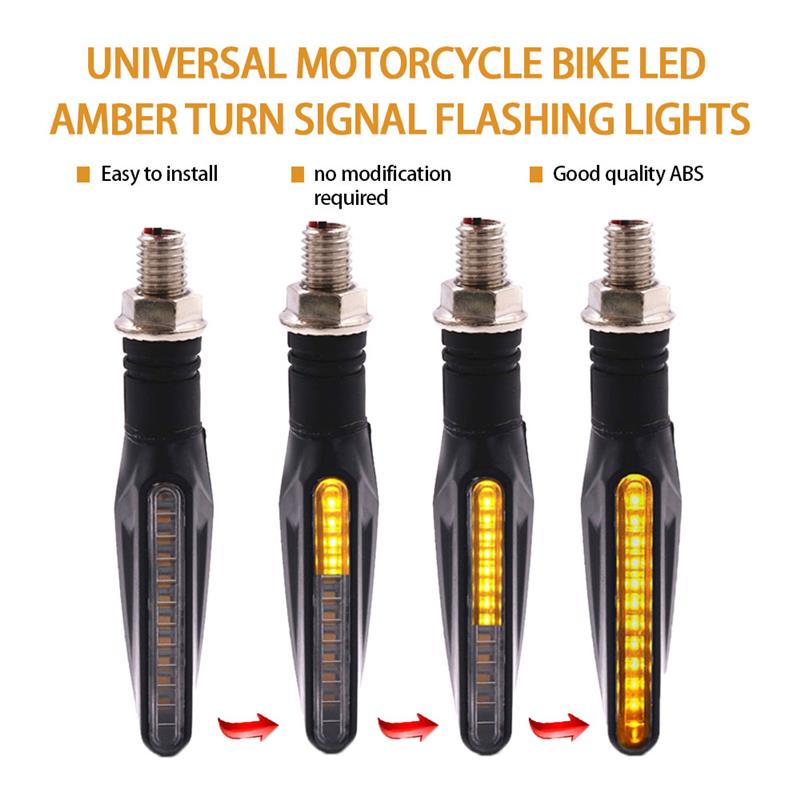 4/2/1Pcs Universal Motorcycle Bike Led Amber Richtingaanwijzer Zwaailichten Indicator Lamp Blinker Motorfiets Verlichting accessoires