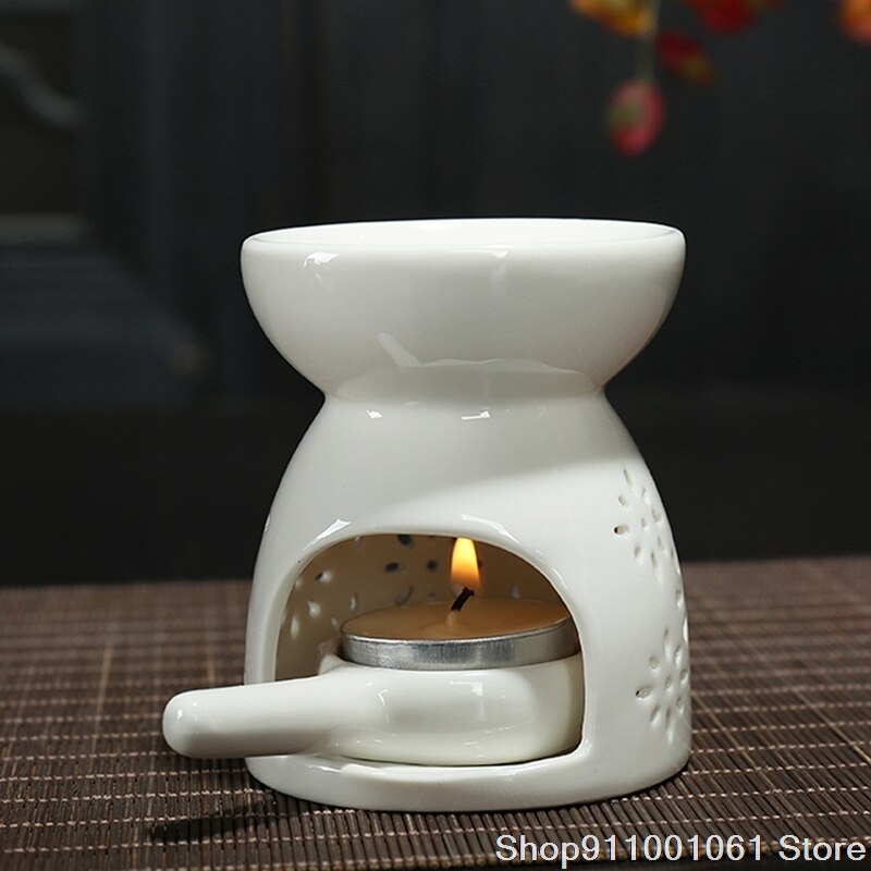 Ceramic Essential Aromatherapy Oil Burner Lamps Aroma Diffuser Home Living Room Candle Holder Oil Incense Burner
