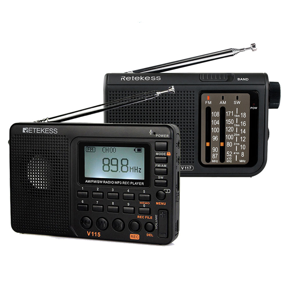 Retekess V115 Portable FM AM SW Multi-function Radio And V117 Elderly Radio, Compact Radio AM FM SW Bundle: Default Title