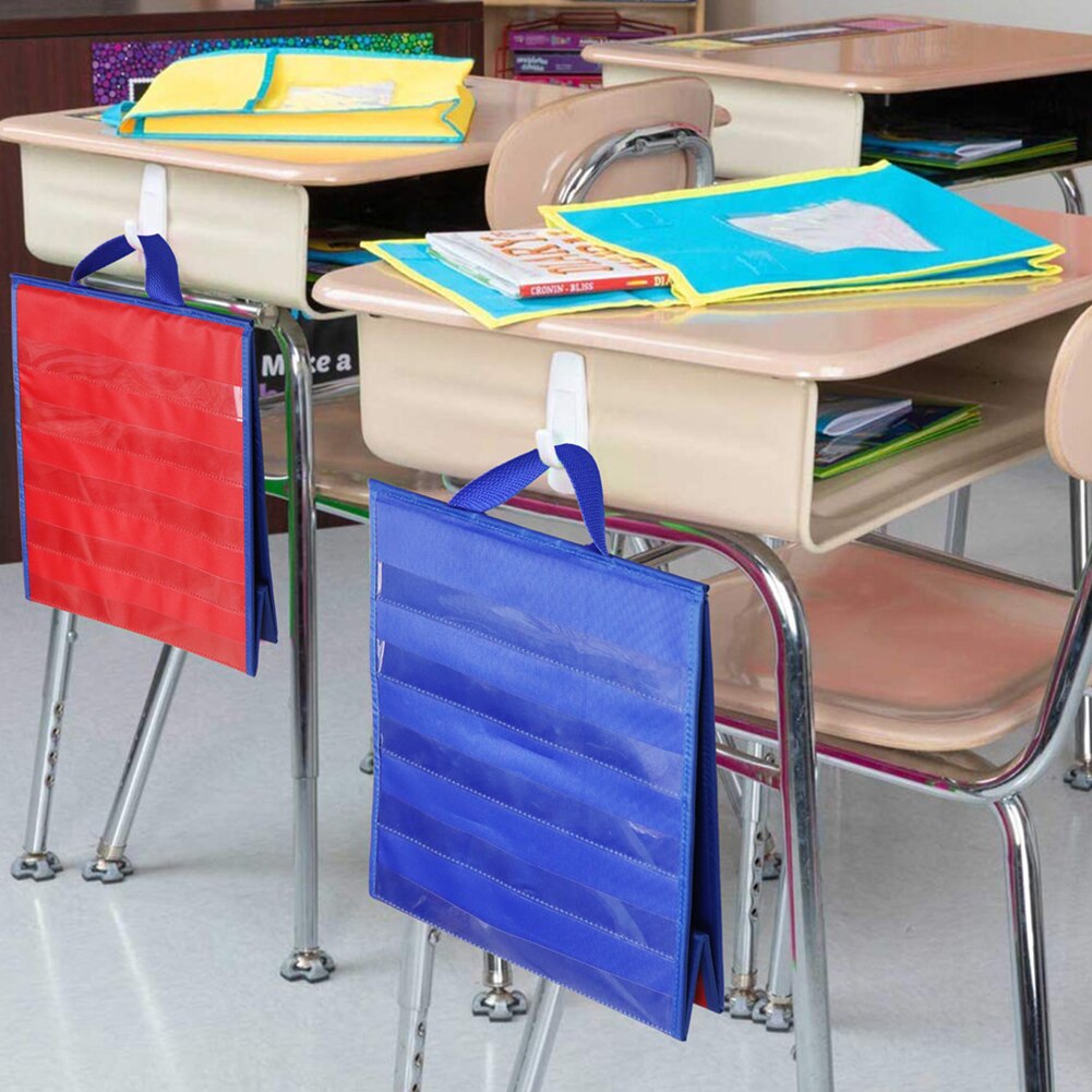 Education Toys Two Tone Classroom Pocket Chart Double Sided Desk Home teachingStudy 5 Slots Folding Number Display