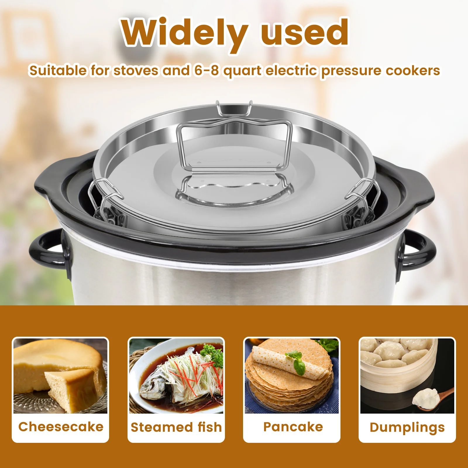 Flan Mold with Lid and Handle Stainless Steel Flan Pan Practical Flan Pan Mold with Steam Rack Honeycomb Mat Spoon Flan Pot