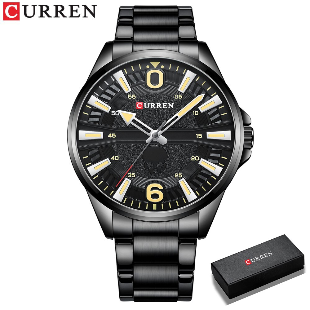 Horloges Heren Casual Klok Roestvrij Staal Black Quartz Horloge Voor Mannelijke Часы Мужские Наручные: black box